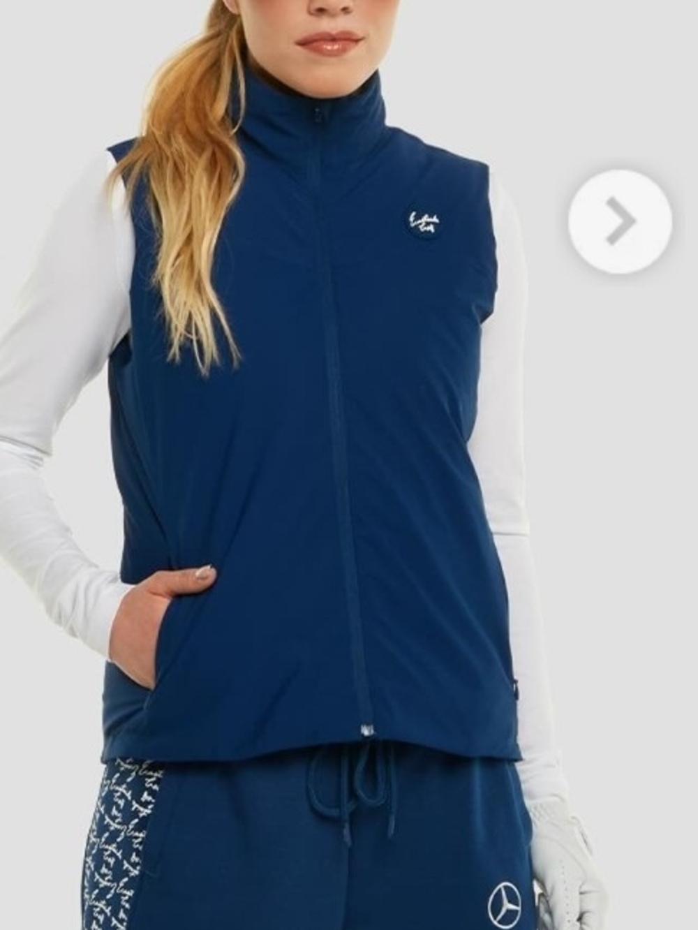 New Eastside Golf Mercedes Benz Women's Blue Puffer Vest